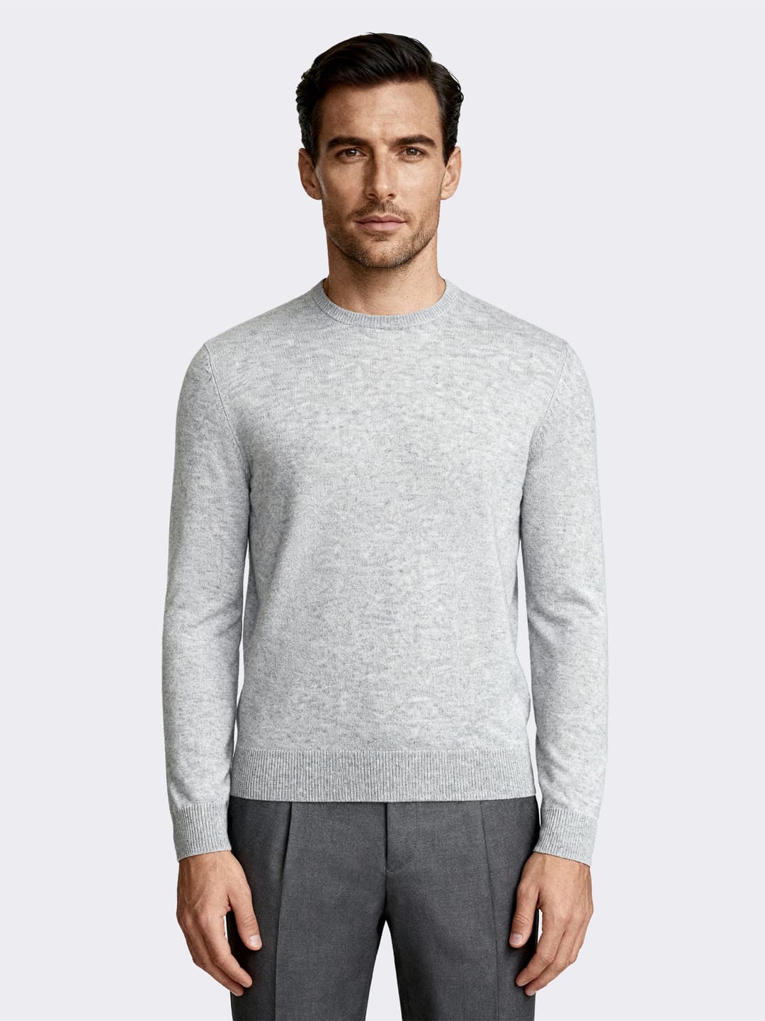 Maglia girocollo uomo manica lunga in 100% Cashmere