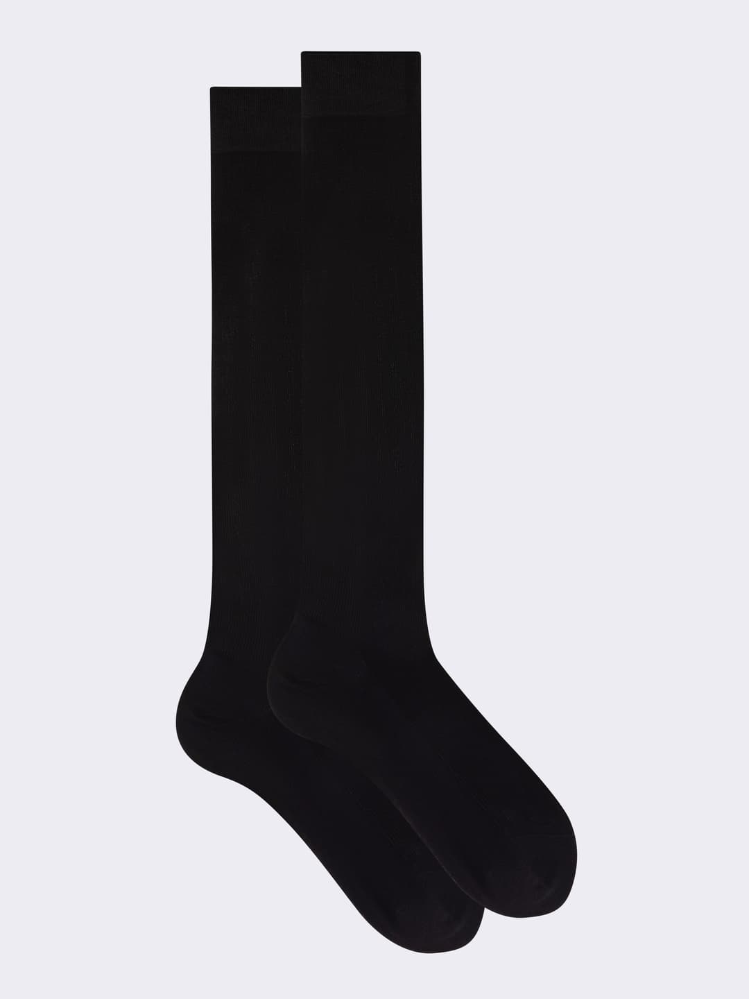 Calze lunghe in cotone costina 1:1 in filo di scozia